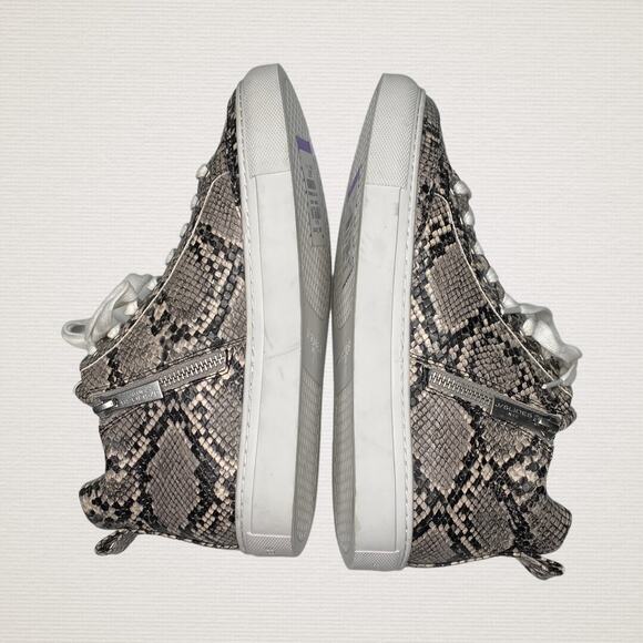 J/Slides Ludlow Lace Up Rounded toe Sneaker Black/Beige Embossed - Picture 8 of 12